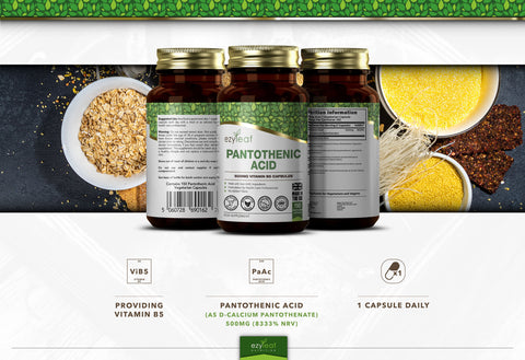 Pantothenic Acid 500mg 150 Vegan Capsules