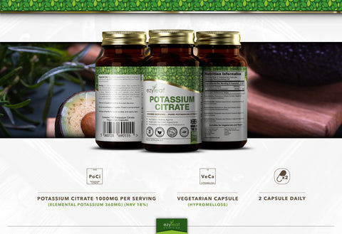 Potassium Citrate 500mg 180 Vegan Capsules