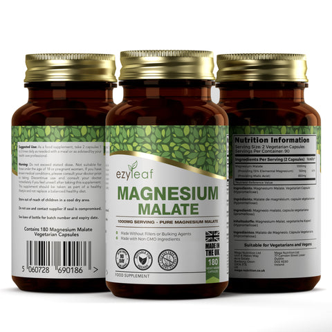 Magnesium Malate 500g 180 Vegan Capsules