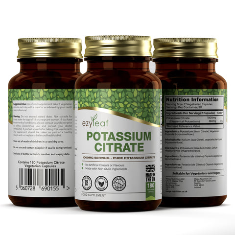 Potassium Citrate 500mg 180 Vegan Capsules