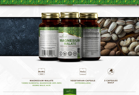 Magnesium Malate 500g 180 Vegan Capsules