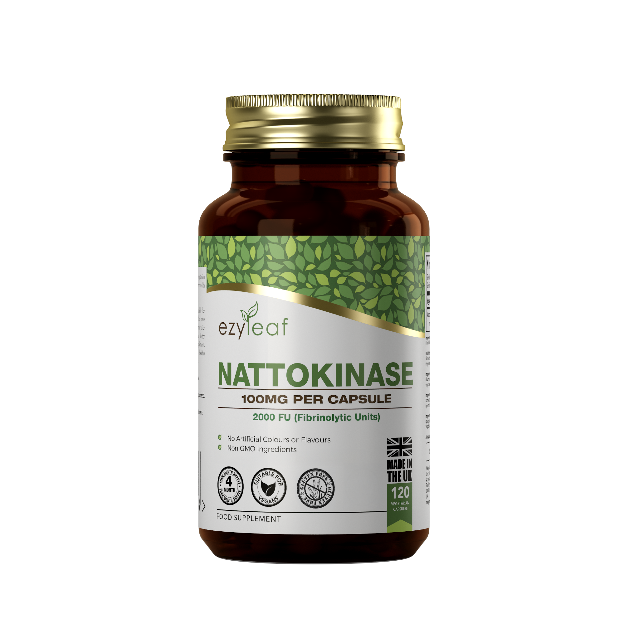 Nattokinase 8,000 FU Supplement - Cardiovascular Health Support - 120 Capsules