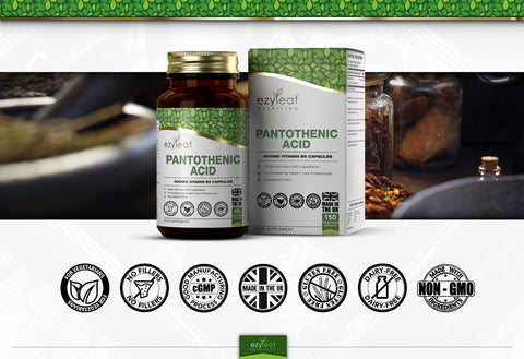Pantothenic Acid 500mg 150 Vegan Capsules