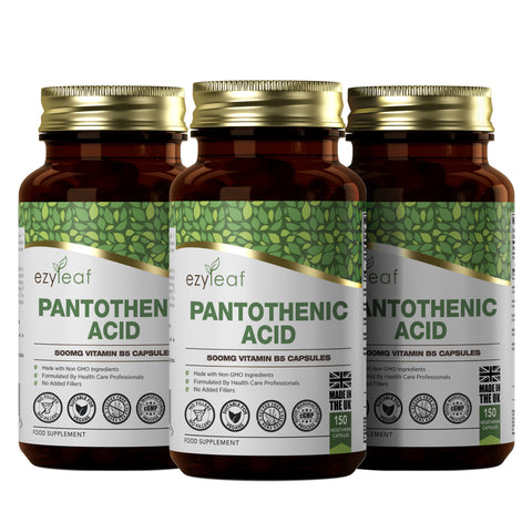 Pantothenic Acid 500mg 150 Vegan Capsules
