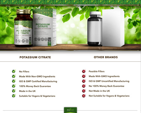 Potassium Citrate 500mg 180 Vegan Capsules