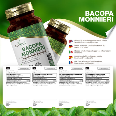 Bacopa Monnieri 500mg 120 Vegan Capsules