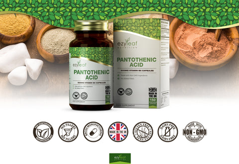 Pantothenic Acid 500mg 150 Vegan Capsules