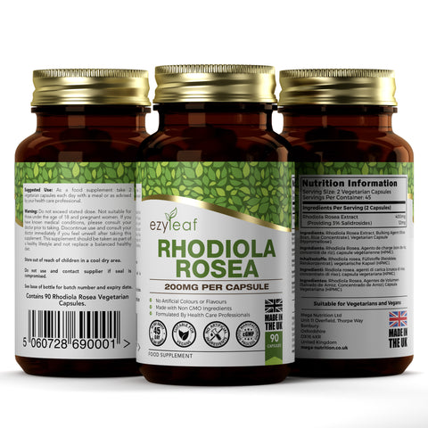 Rhodiola Rosea 200mg 90 Vegan Capsules