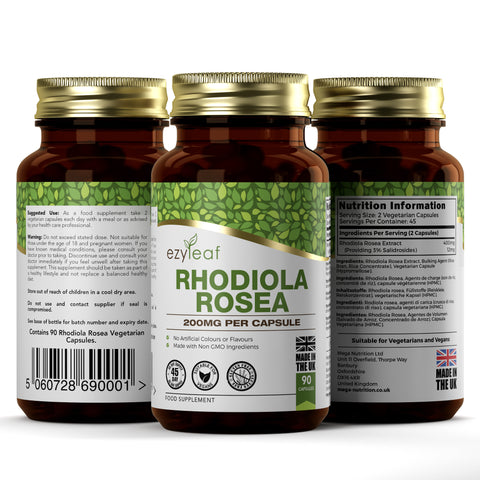 Rhodiola Rosea 200mg 90 Vegan Capsules