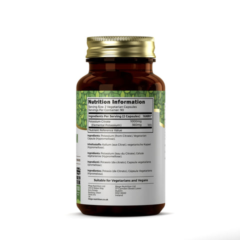 Potassium Citrate 500mg 180 Vegan Capsules